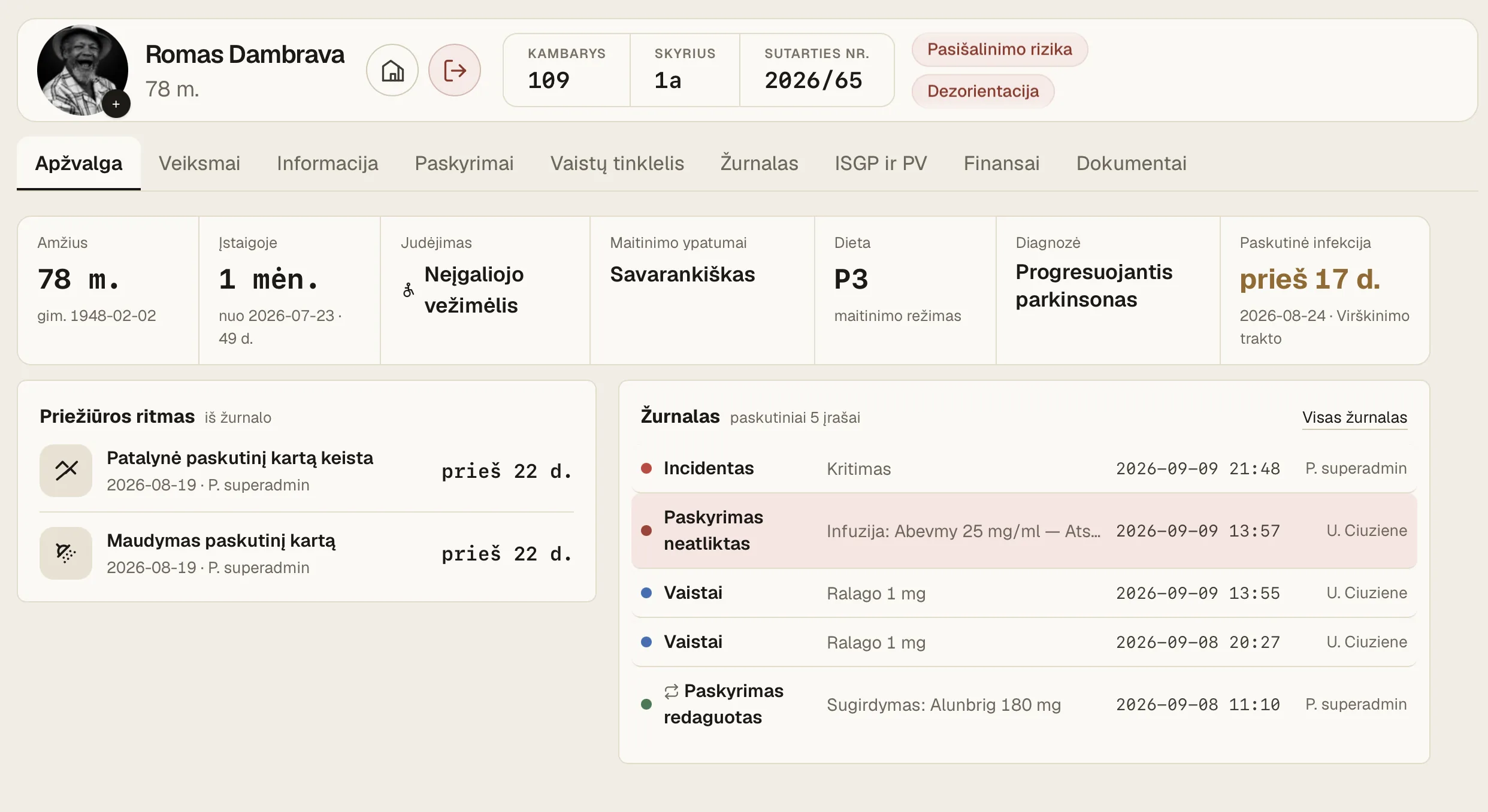 Gyventojo kortelė kompiuteryje.